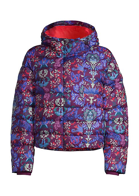 Rose Print Puffer Jacket