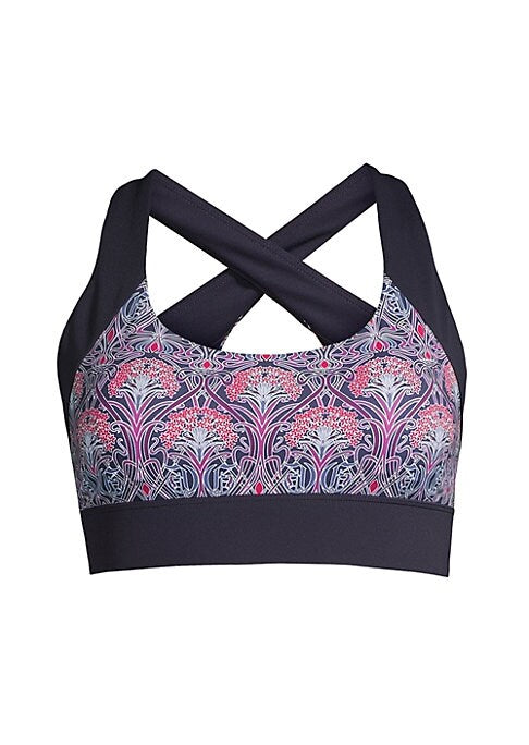 Floral Crossover Sports Bra