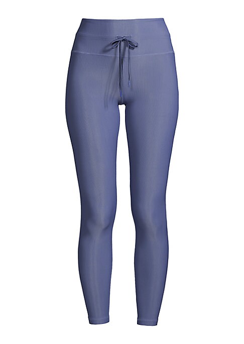 Ribbed Drawstring Ankle Leggings