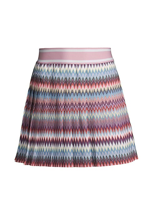 Chevron Pleat Mini Skirt