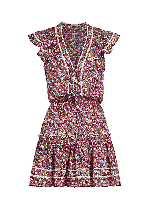 Floral Cap-Sleeve Mini Dress