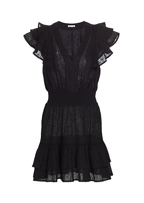 Ruffled Eyelet Mini Dress