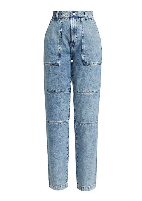 Vintage Acid-Wash Work Jeans