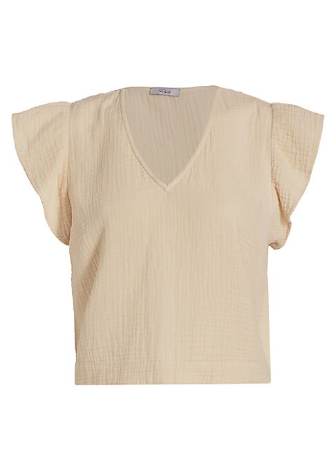 Ruffle Trim V-Neck Top