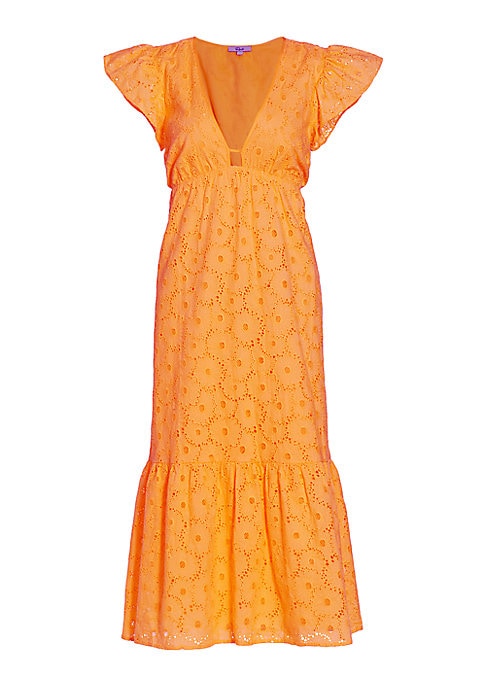 Flutter Eyelet Midi Dress