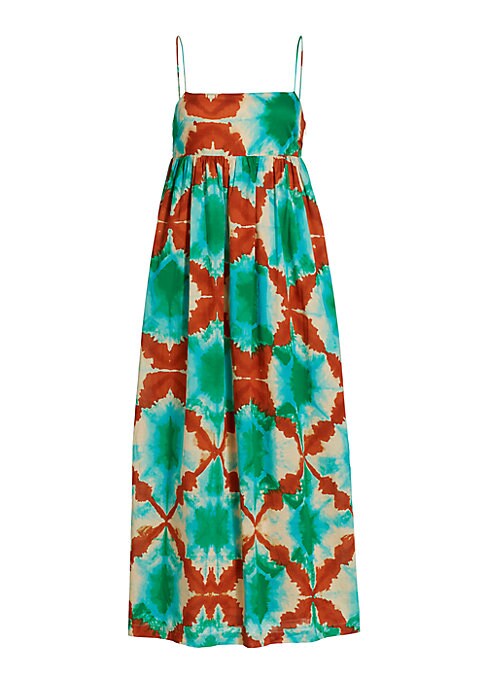 Dyed Pattern Pleated Dress