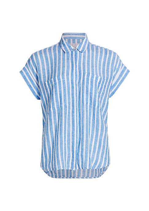 Breezy Striped Linen Blouse
