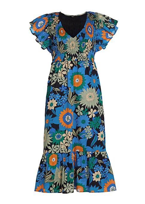 Floral Flutter Midi-Dress