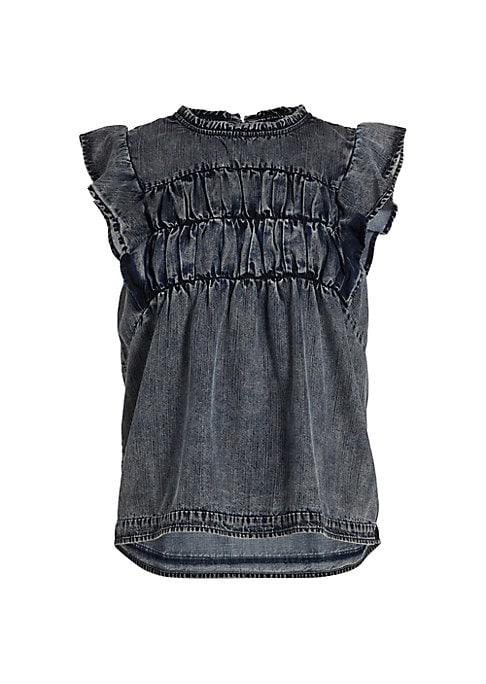 Ruffled Denim Charm Top