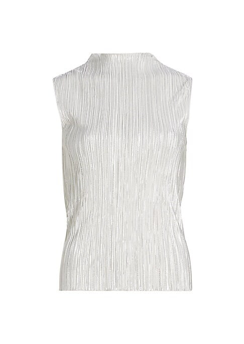 Metallic Mock Turtleneck Top