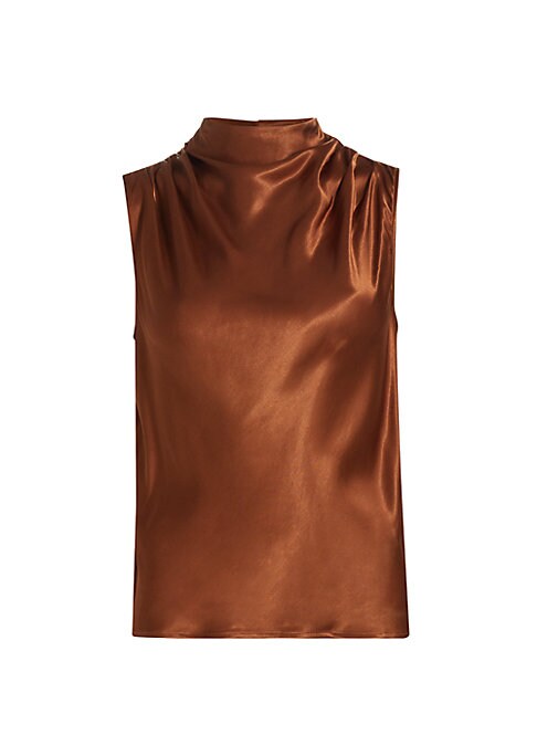 Elegant Satin Mockneck Top