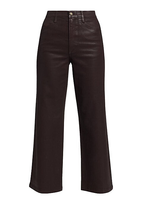 Coated Wide-Leg Trousers
