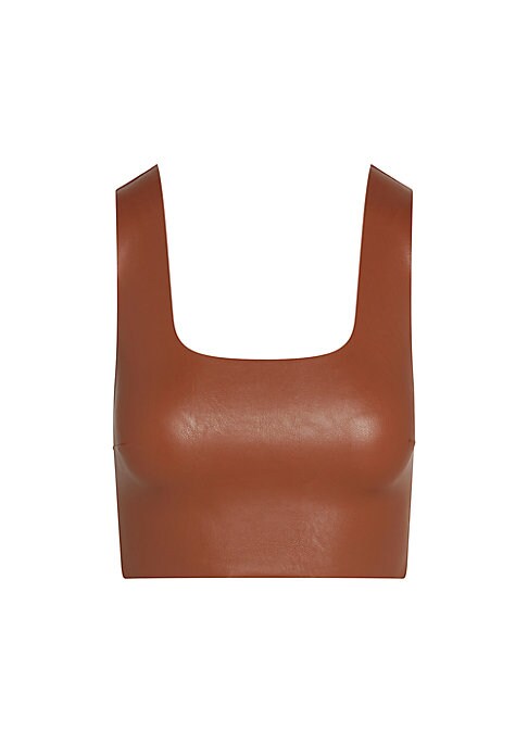 Edgy Hammered Leather Crop