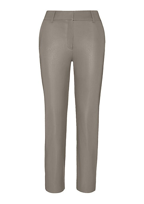 Flared Faux Leather Trousers