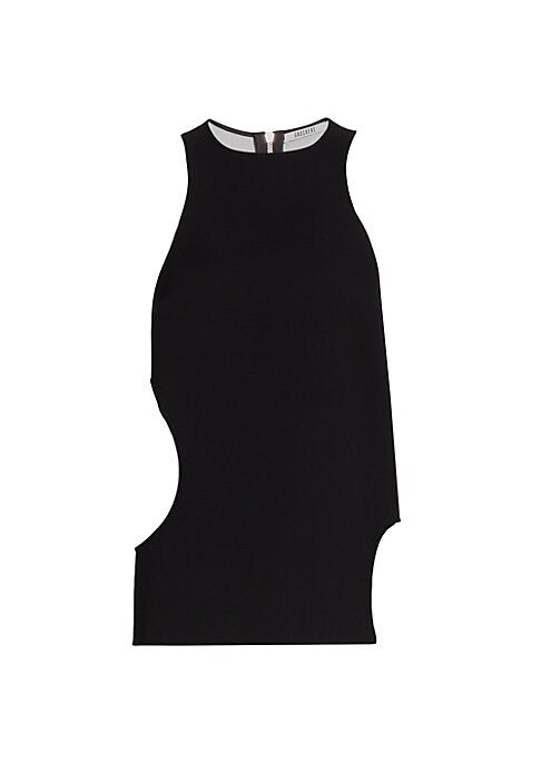 Cut-Out Wool Asymmetric Top