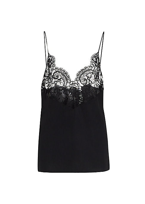 Lace-Embellished V-Neck Tank