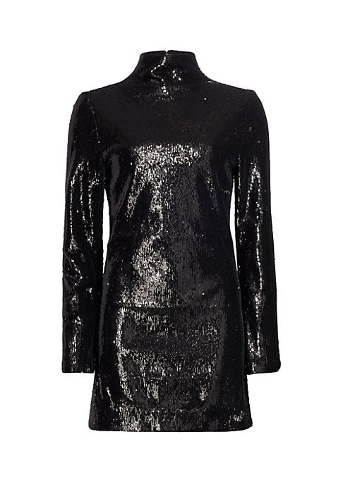 Lustrous Turtleneck Minidress