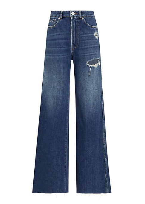 High-Waist Distressed Jeans
