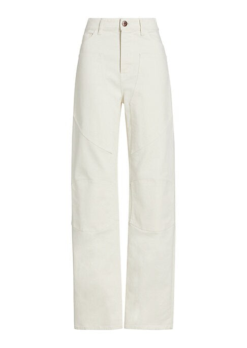 Biker-Inspired High-Rise Jeans