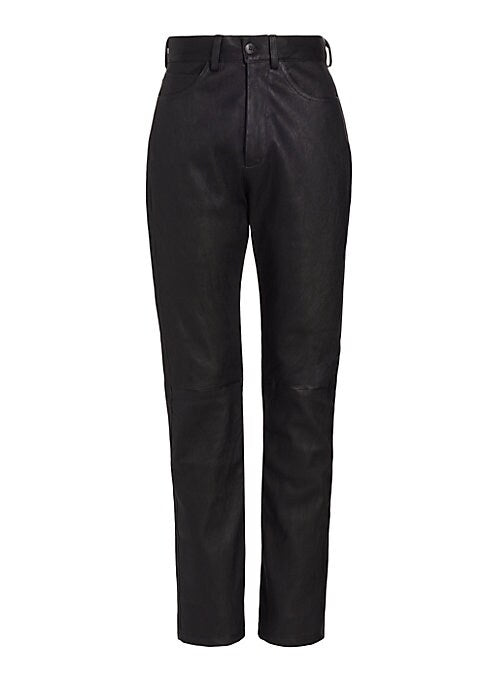 Chic High-Rise Leather Trousers