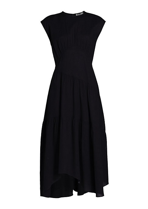 Asymmetric Cotton Midi Dress