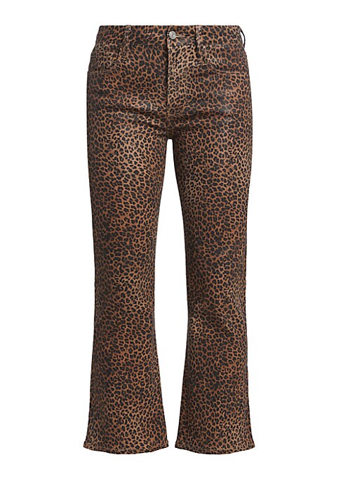 Leopard Print Bootcut Jeans