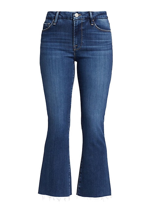Cropped Flare Denim Trousers