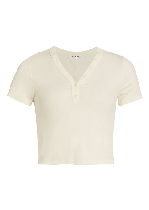 Stylish Crop Button Tee