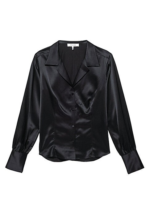 Lustrous Silk Button Blouse