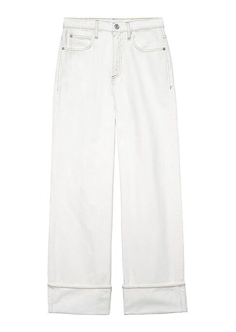 Cuffed Wide-Leg Denim