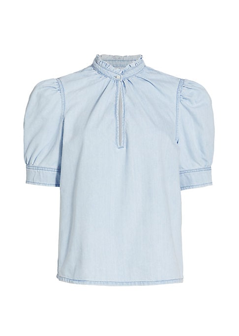 Ruffled Chambray Blouse