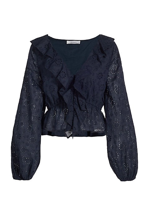 Ruffled Embroidered Top