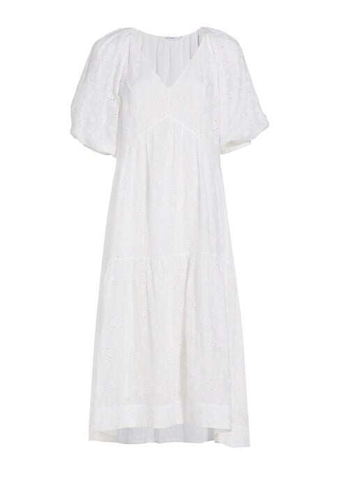 Puffed Elegance Midi Dress