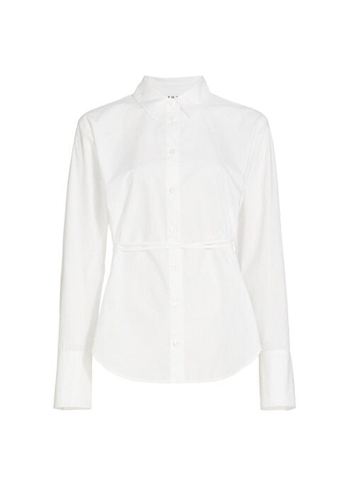 Cinch Waist Cotton Shirt