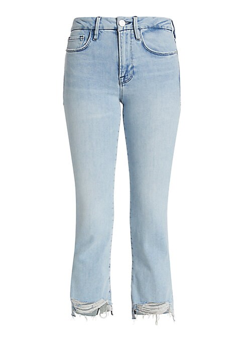 Raw Edge Crop Bootcut Jeans