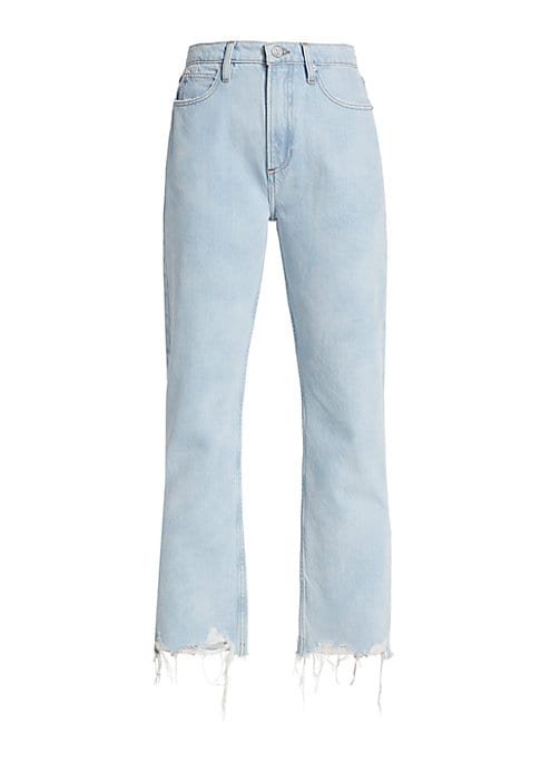 Frayed Hem High-Rise Jeans