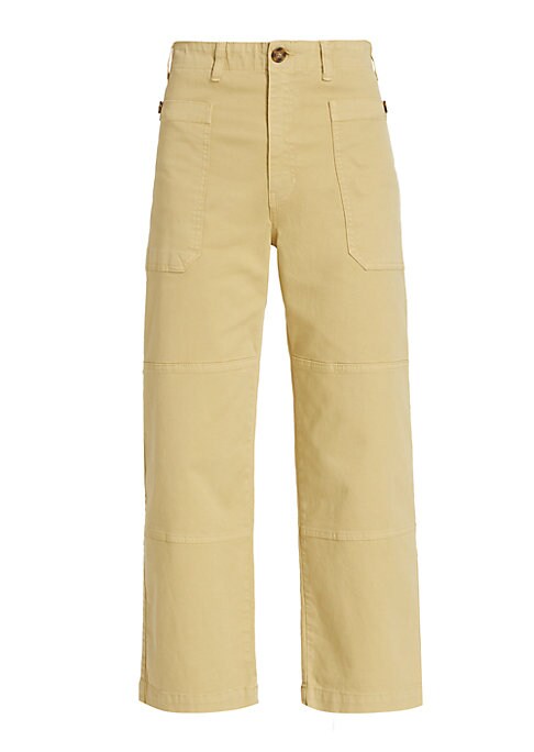 Wide-Leg Denim Cargo Pants