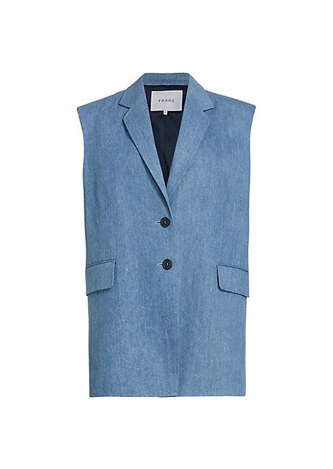 Chic Oversized Jean Vest