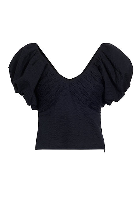Ruched Puff Sleeve Blouse