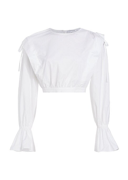 Ruffled Tie Crop Blouse