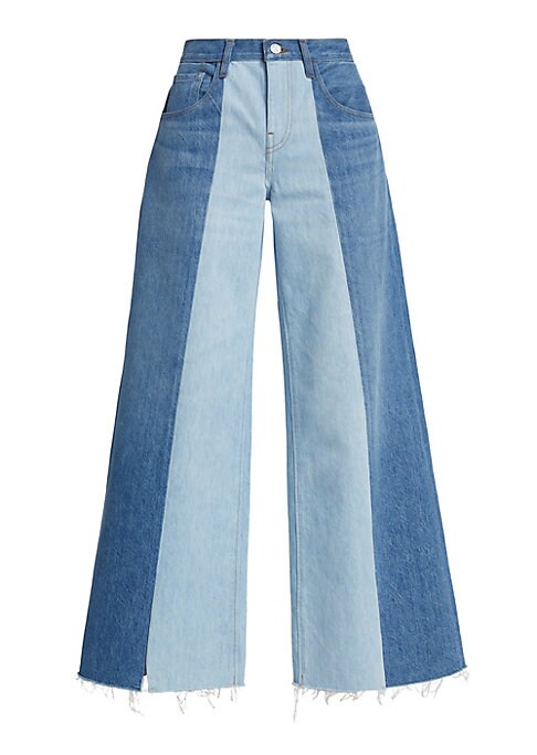 Two-Tone Wide-Leg Jeans