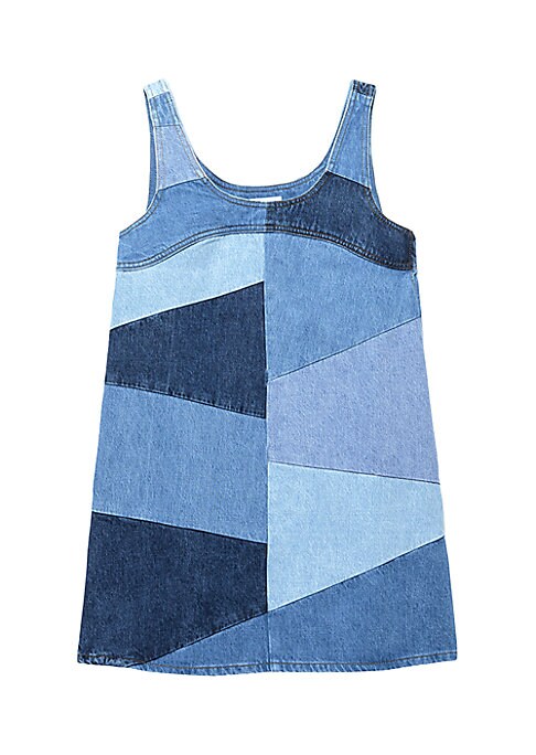 Patchwork Denim Shift Dress