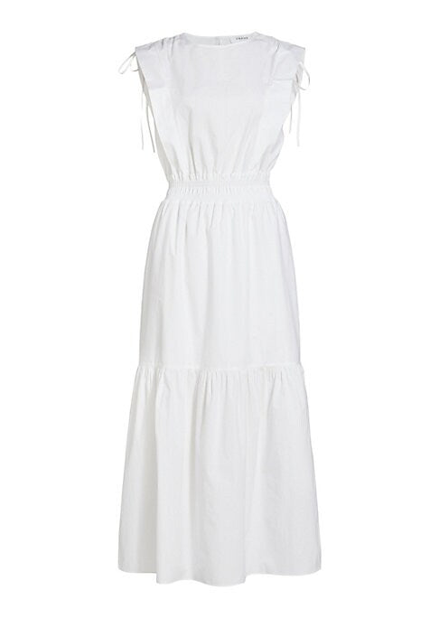 Smocked Shoulder Midi Dress