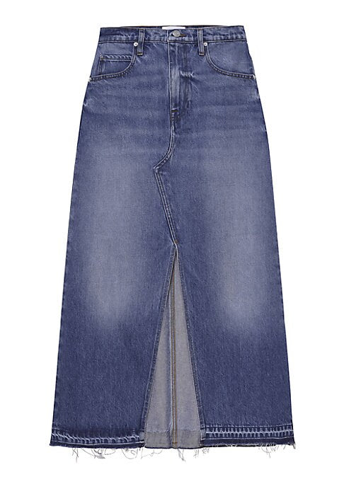 Frayed Edge Denim Skirt