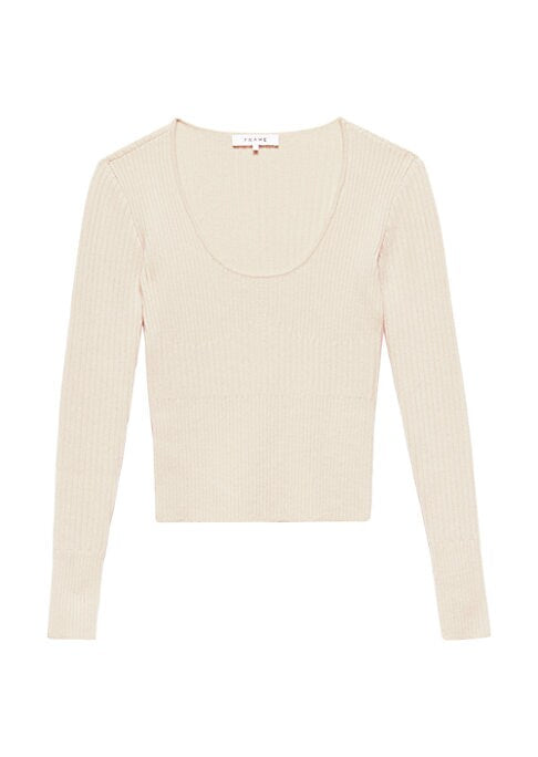 Plunging Rib Knit Sweater