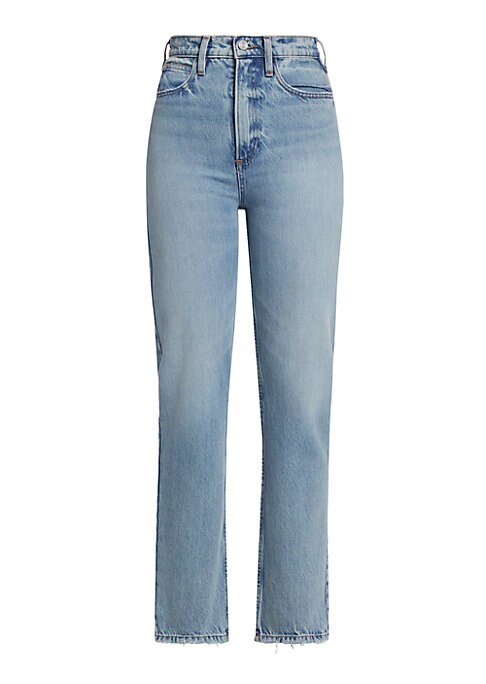 Faded Fray High-Rise Jeans