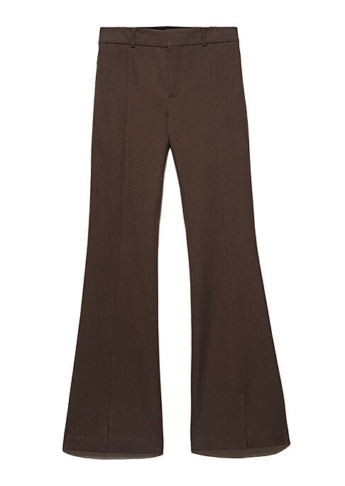 Flared Split Cotton Trousers