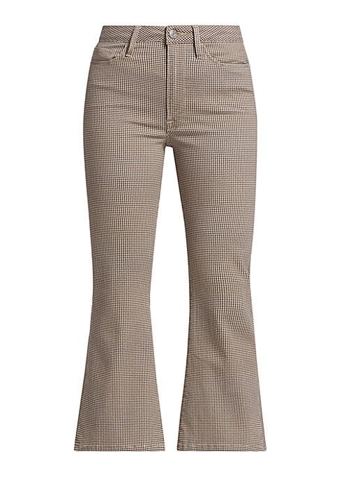 Houndstooth Flare Ankle Jeans