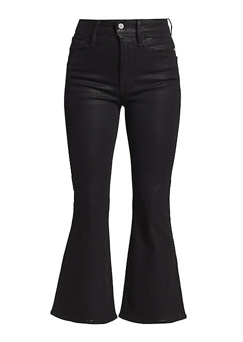 Coated Flare Crop Jeans