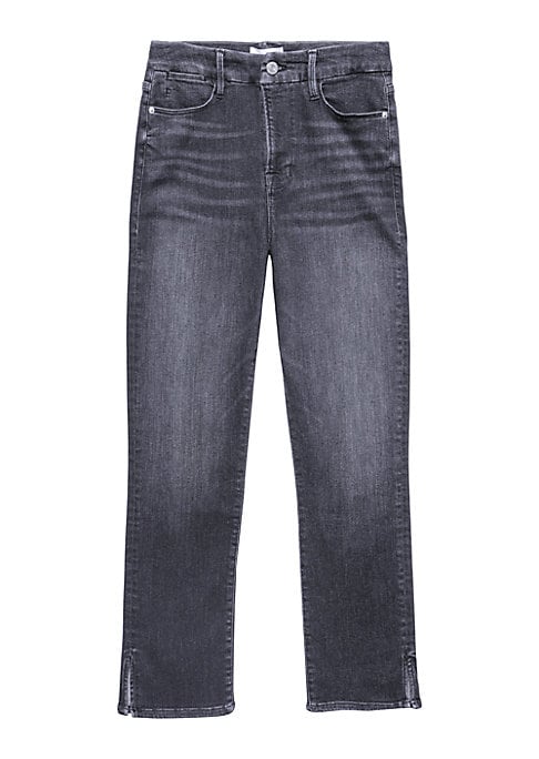 Cropped Vented Straight Jeans